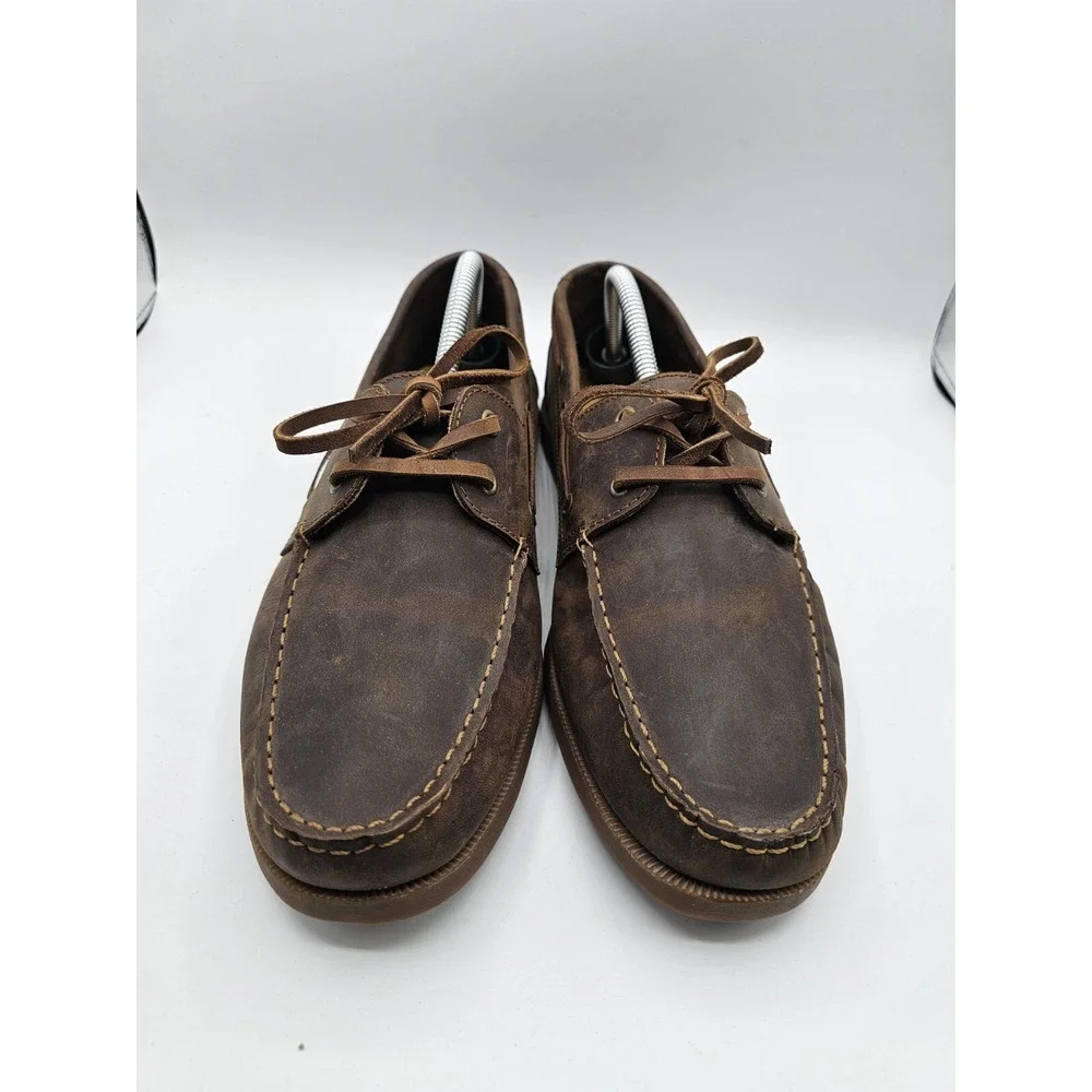 Nisolo Boat Shoes Mens 11 Brown Leather Comfort Designer Loafer Slip On Nautical